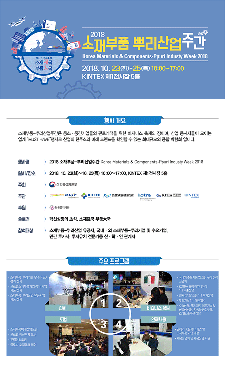 2018 소재부품 뿌리산업주간 Korea Materials &amp; Components-Ppuri Industy Week 2018